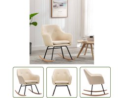 vidaXL Lounge Stoel - Schommelstoel - Schommelstoel stof crème - Relax Fauteuil - Buiten Meubilair - Tuinset