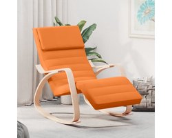vidaXL Lounge Stoel - Schommelstoel - Schommelstoel stof donkergeel - Relaxfauteuil - Huiskamer Meubilair - Kamermeubels