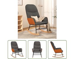 vidaXL Lounge Stoel - Schommelstoel - Schommelstoel stof donkergrijs - Fauteuil - Tuinmeubel - Buitenmeubel