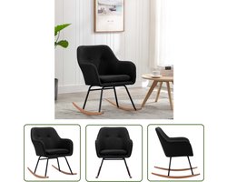 vidaXL Lounge Stoel - Schommelstoel - Schommelstoel stof zwart - Relaxfauteuil - Zitbankje - Buitenmeubel