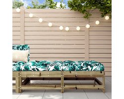 vidaXL Lounge Stoel - Tuin Bank - Tuinvoetenbanken met kussens 2 st geïmpregneerd grenenhout - Outdoor Bank - Teak Bank - Balkon Bank