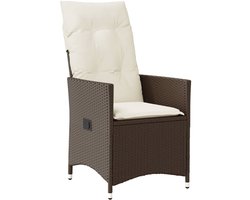 vidaXL Lounge Stoel - Tuinstoel - Tuinstoel verstelbaar met kussens poly rattan bruin - Relaxfauteuil - Buitendecor - Outdoor Living