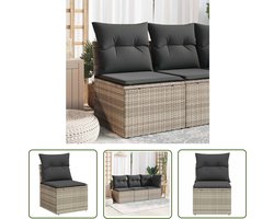 vidaXL Lounge Stoel - Tuinstoel - Tuinstoel zonder armleuning met kussens poly rattan lichtgrijs - Buitenshuis Zitten - Outdoor Furniture - Patio Set