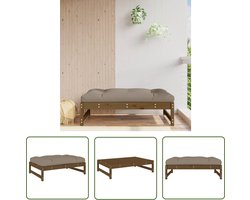 vidaXL Lounge Stoel - Tuinstoel - Tuinvoetenbank 120x80 cm massief grenenhout honingbruin - Outdoor Furniture - Teak Tafel - Garden Bench