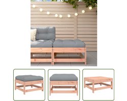 vidaXL Lounge Stoel - Tuinstoel - Tuinvoetenbank met kussen massief douglashout - Loungebank - Outdoor Bank - Hout Meubel