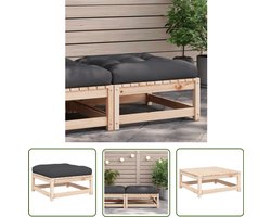 vidaXL Lounge Stoel - Tuinstoel - Tuinvoetenbank met kussen massief grenenhout - Buitendecoratie - Teak Tafel - Balkon Meubelset