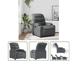 vidaXL Lounge Stoel - Verstelbare Fauteuil - Fauteuil verstelbaar kunstleer grijs - Fauteuils - Kunstleder Bank - Relaxstoel