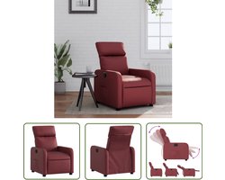 vidaXL Lounge Stoel - Verstelbare Fauteuil - Fauteuil verstelbaar kunstleer wijnrood - Design Fauteuil - Lederlook Fauteuil - Rode Fauteuil