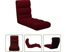 vidaXL Lounge Stoel - Vloerstoel - Vloerstoel inklapbaar kunstleer wijnrood - Kunstleder Bankje - Relaxfauteuil - Tuinbank
