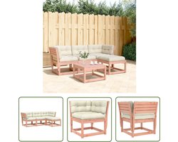 vidaXL Loungebank Hout - Tuin Lounge Set - 4-delige Loungeset met kussens massief douglashout - Douglas Hout - Outdoor Furniture - Tuinset