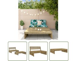 vidaXL Loungebank - Tuin Lounge Set - 2-delige Loungeset geïmpregneerd grenenhout - Teak Hout - Buitendecoratie - Patio Furniture