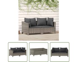 vidaXL Loungebank - Tuin Lounge Set - 2-delige Loungeset met kussens poly rattan grijs - Outdoor Furniture - Patio Set - Polyrattan