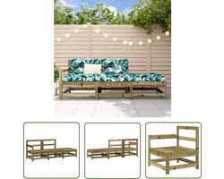 vidaXL Loungebank - Tuin Lounge Set - 3-delige Loungeset geïmpregneerd grenenhout - Teak Hout - Outdoor Furniture - Veranda Meubilaar