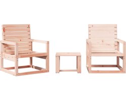 vidaXL Loungebank - Tuin Lounge Set - 3-delige Loungeset massief douglashout - Buitendecoratie - Hout Meubel - Douglas Hout