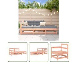 vidaXL Loungebank - Tuin Lounge Set - 3-delige Loungeset massief douglashout - Hout Tuinstoel - Douglas Hout - Outdoor Furniture
