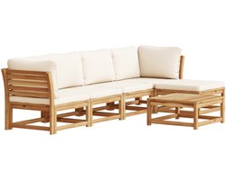 vidaXL Loungebank - Tuin Lounge Set - 6-delige Loungeset met kussens massief acaciahout - Acacia Hout - Buitendecoratie - Outdoor Furniture