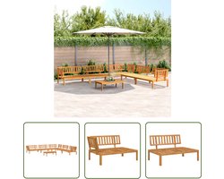 vidaXL Loungebank - Tuin Lounge Set - 6-delige Loungeset pallet massief acaciahout - Acacia Hout - Buitenshuis Wonen - Patio Furniture