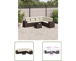 vidaXL Loungebank - Tuin Lounge Set - 7-delige Loungeset met kussens poly rattan bruin - Buitenkamer - Patio Set - Garden Furniture