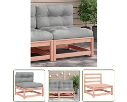 vidaXL Loungebank - Tuinbank - Tuinbank zonder armleuningen met kussens massief douglashout - Hout - Douglas - Outdoor Furniture