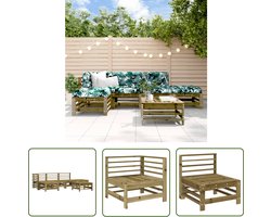 vidaXL Loungebank - Tuinlounge - 6-delige Loungeset geïmpregneerd grenenhout - Grenenhouten Bank - Outdoor Furniture - Patioset