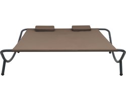 vidaXL Loungebed - Bruin - Stijlvol en Comfortabel Loungebed - Tuinset - Buitendecoratie - Lounge Stoel - Garden Furniture