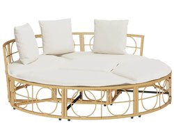 vidaXL Loungebed - Poly Rattan - Zonder Luifel Ligbed - Lounge Set - Tuinset - Buitendrank - Outdoor Furniture