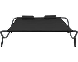 vidaXL Loungebed - Stijlvol en Comfortabel - Zwart Ligbed - Lounge Stoel - Tuinset - Buisstoel - Buitenleven