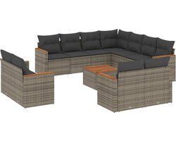 vidaXL Loungeset 12-delig - Grijs - Inclusief kussens