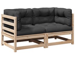 vidaXL Loungeset 2-delig Grenenhout met Kussens Loungeset - Tuinset - Grenenhout - Outdoor Furniture - Balkon Meubel