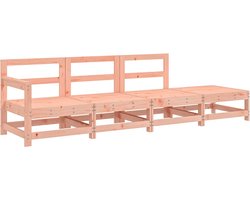 vidaXL Loungeset - 4-Delig - Douglashout - Massief Tuin Lounge Set - Loungebank - Douglas Hout - Outdoor Furniture - Tuinmeubels