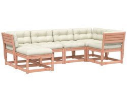 vidaXL Loungeset - 6-delig - Met kussens - Douglashout Loungebank - Tuinset - Hout Meubel - Loungeset - Buitendecoratie