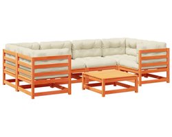 vidaXL Loungeset 7-delig - Grenenhout - Inclusief Kussens Loungebank - Tuinset - Lounge Set - Houten Bank - Tuinmeubels
