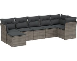 vidaXL Loungeset 7-delig - Grijs - Inclusief kussens
