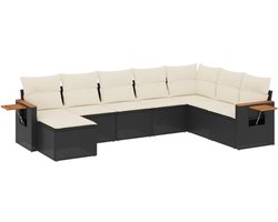 vidaXL Loungeset - 8-delig - Met kussens - Zwart Loungeset - Tuinset - PE-rattan - Outdoor Furniture - Balkon Set