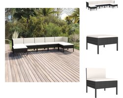 vidaXL Loungeset Allibert - Tuinmeubelen - 57x69x69 cm - Zwart - Crèmewit - Tuinset