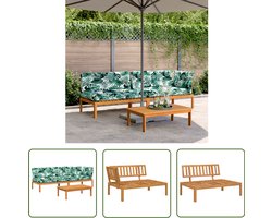 vidaXL Loungeset Hout - Tuin Lounge Set - 3-delige Loungeset pallet met kussens massief acaciahout - Acacia Bank - Buitendecoratie - Buitenkamer