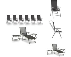 vidaXL Loungeset - Loungesets - Lounge Set - Lounge Sets - 9-delige Loungeset zwart en zilverkleurig