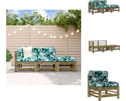 vidaXL Loungeset - Loungesets - Lounge Set - Tuinset - 3-delige Loungeset met kussens geïmpregneerd grenenhout