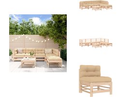 vidaXL Loungeset - Loungesets - Lounge Set - Tuinset - 7-delige Loungeset met kussens massief teak