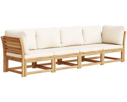vidaXL Loungeset - Loungesets - Tuinset - Tuinbank - 4-delige Loungeset met kussens massief acaciahout