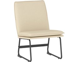 vidaXL - Loungestoel - 52x75x76 - cm - stof - crèmekleurig