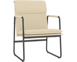 vidaXL - Loungestoel - 55x64x80 - cm - stof - crèmekleurig