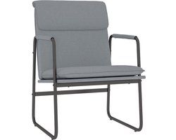 vidaXL - Loungestoel - 55x64x80 - cm - stof - lichtgrijs