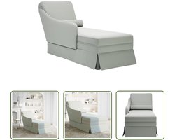 vidaXL Loungestoel - Chaise Longue - Chaise longue met bolster&rechterarmleuning fluweel lichtgrijs - Relaxstoel - Velours Fauteuil - Zachte Stoel