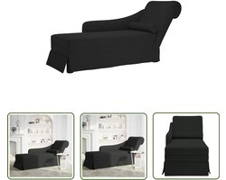 vidaXL Loungestoel - Chaise Lounge - Chaise longue met bolster en rechterarmleuning fluweel zwart - Fluweel Fauteuil - Zitzak - Relaxstoel