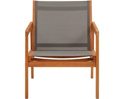 vidaXL Loungestoel Eucalyptushout Grijs Loungestool - Tuinstoel - Lounge - Teak - Eucalyptus