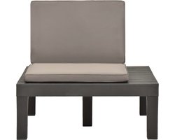 vidaXL Loungestoel - Kunststof - Antraciet met Kussen Tuinstuif - Lounge Stoel - Kunststof Tuinstoel - Buitensteun - Tuinset
