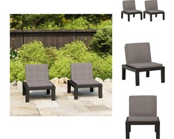 vidaXL Loungestoel - Loungestoelen - Tuinstoel - Tuinstoelen - Loungestoelen 2 st met kussens kunststof grijs