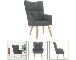 vidaXL Loungestoel - Relaxfauteuil - Relaxstoel stof donkergrijs - Fauteuils - Lederen Stoel - Velours Stoel