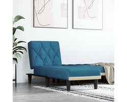 vidaXL Loungestoel - Verstelbare Chaise Lounge - Chaise longue fluweel blauw - Relaxfauteuil - Fluweel Stoffen Meubels - Blauwe Meubels